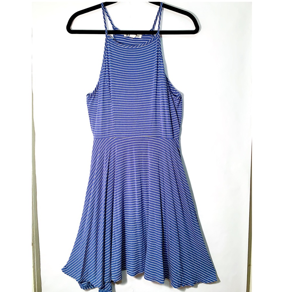 Blue and White Striped Dress